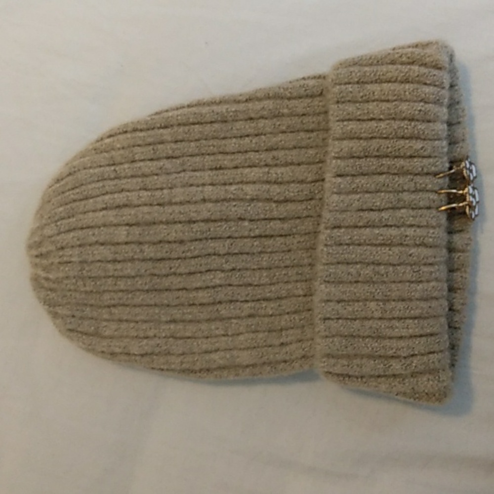 Beige Mushroom Charm Beanie NWT